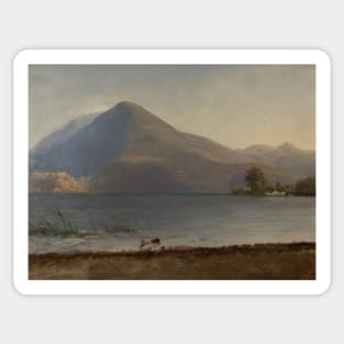 On the Hudson by Albert Bierstadt Sticker